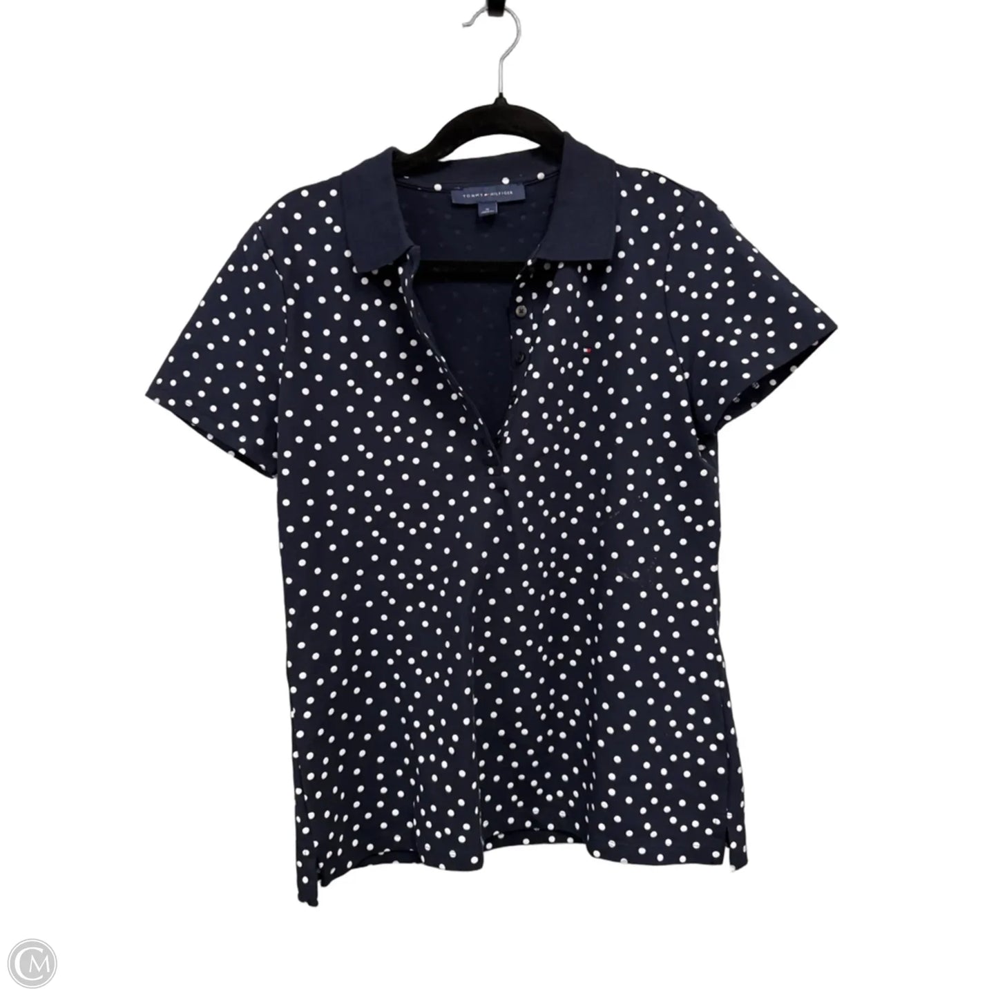 Top Short Sleeve By Tommy Hilfiger In Polkadot Pattern, Size: M