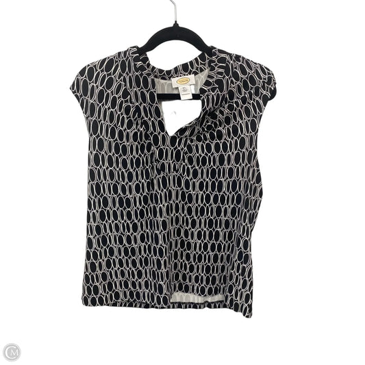Top Sleeveless By Talbots In Black & White, Size: Xl