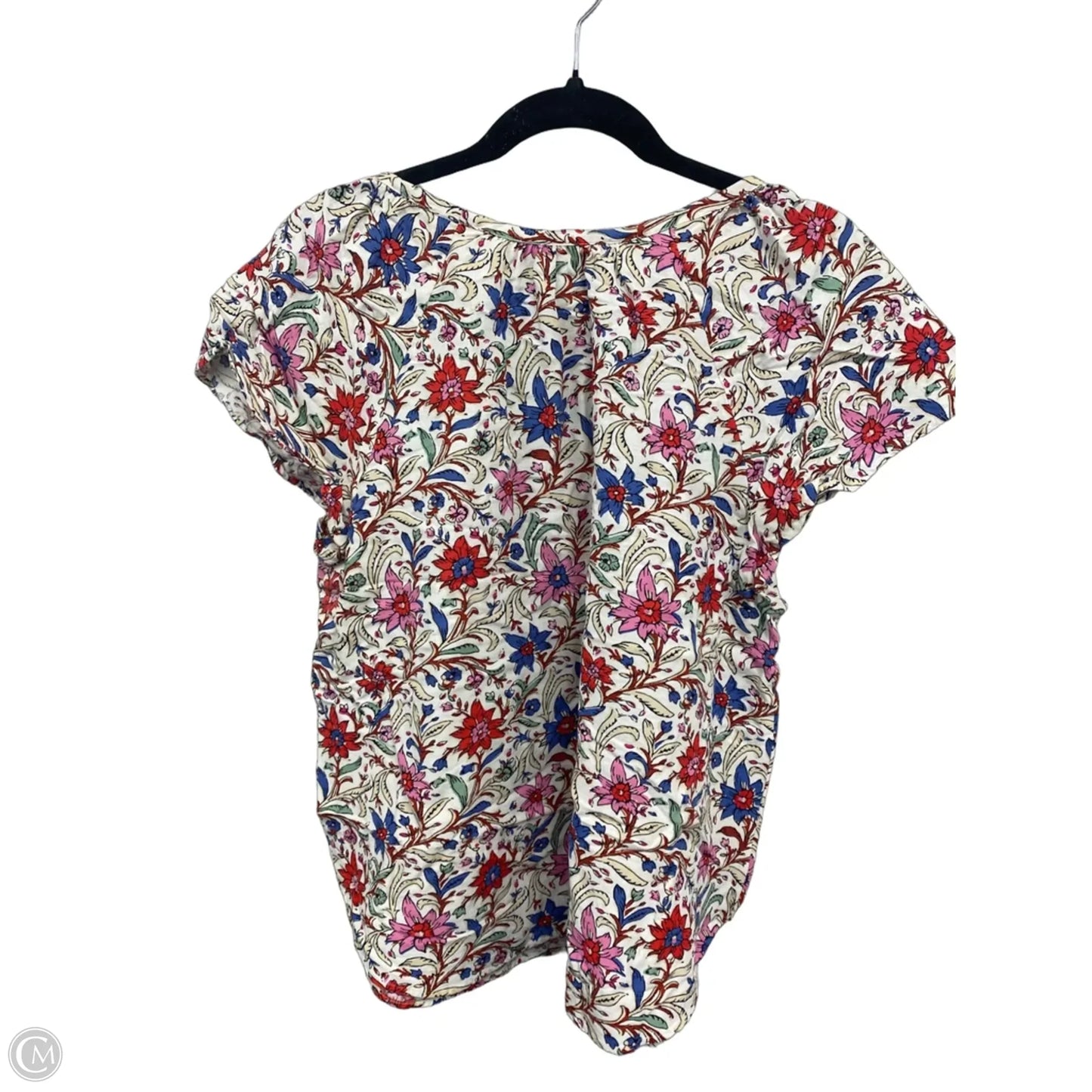 Top Short Sleeve By Loft In Floral Print, Size: L
