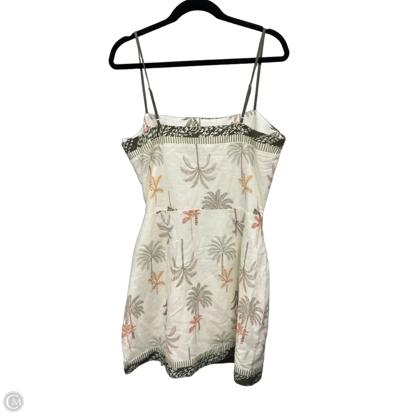Dress Casual Short By Loft In Cream & Green, Size: 12
