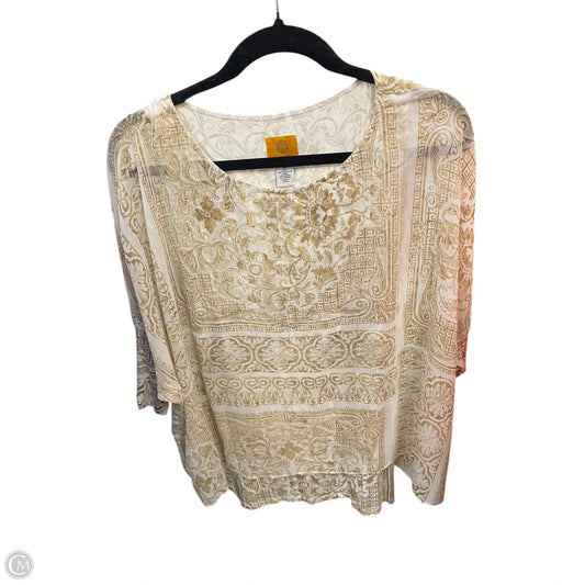 Top Short Sleeve By Ruby Rd In Cream & White, Size: M