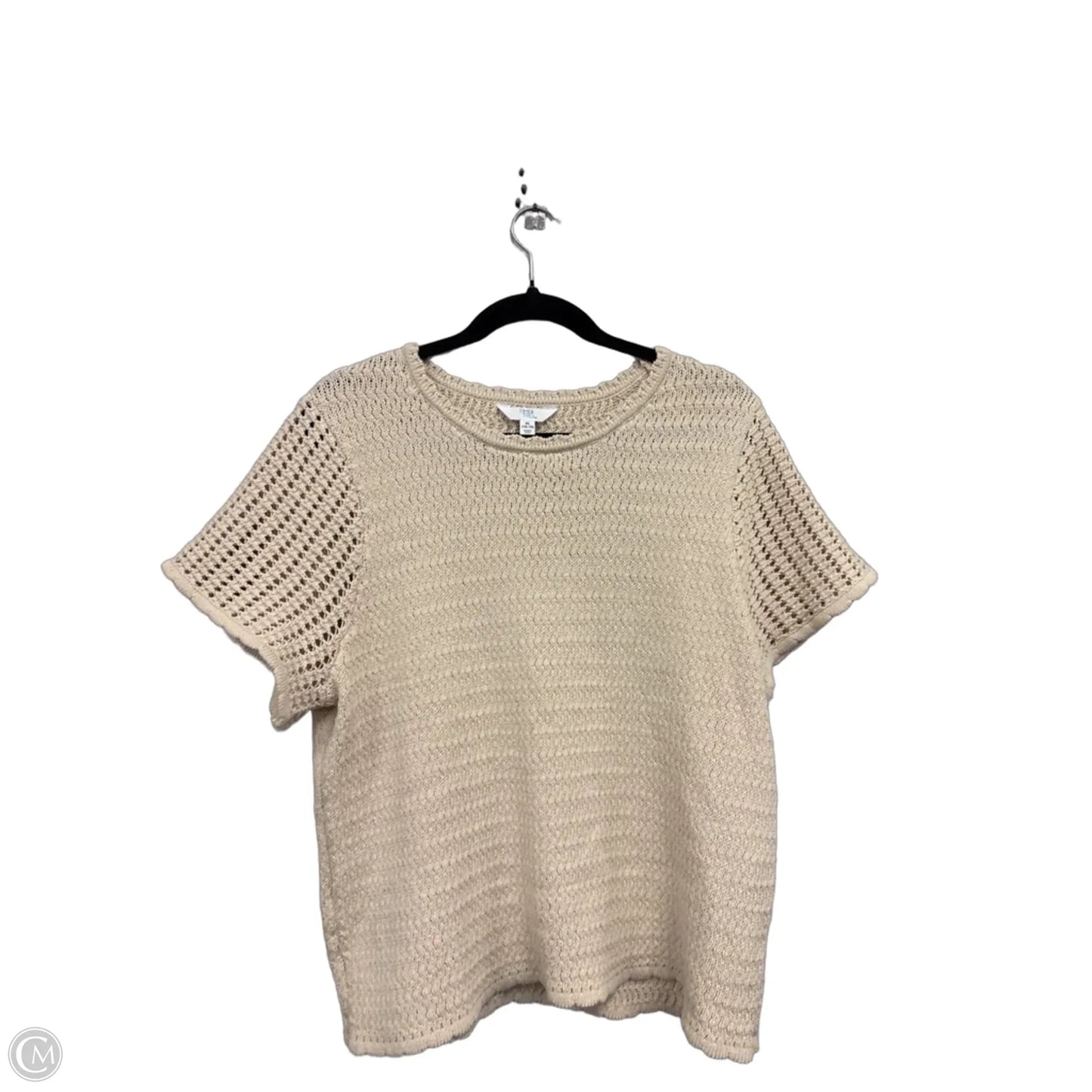 Sweater Short Sleeve By Time And Tru In Beige, Size: Xl