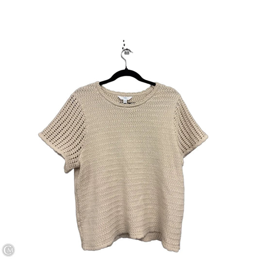 Sweater Short Sleeve By Time And Tru In Beige, Size: Xl