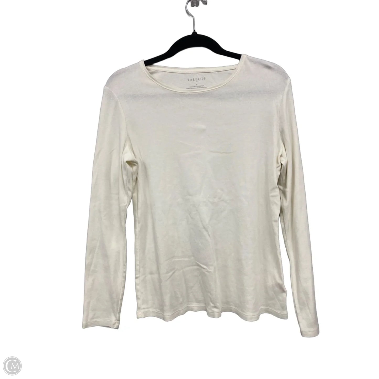Top Long Sleeve Basic By Talbots In Cream, Size: M