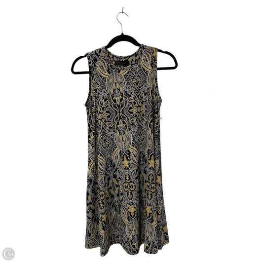 Dress Casual Short By Tahari By Arthur Levine In Black & Gold, Size: Xs
