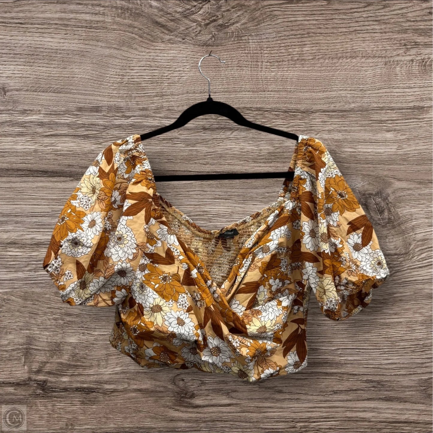 Top 3/4 Sleeve By J. Crew In Brown, Size: L