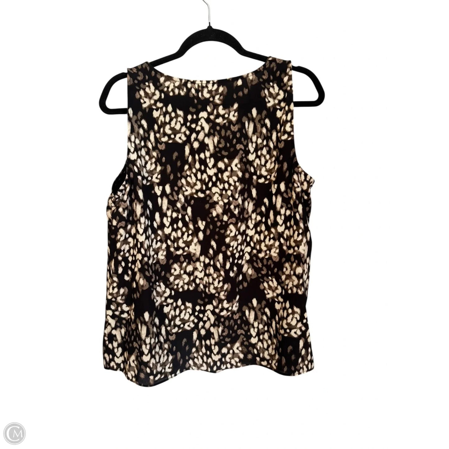 Blouse Sleeveless By Nine West In Black & Tan, Size: L
