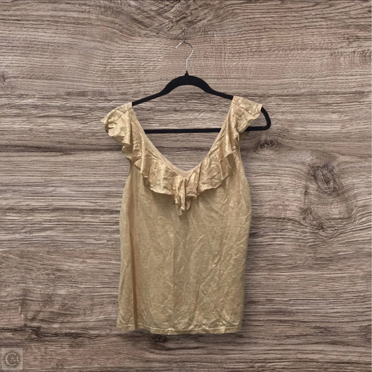 Top Short Sleeve Designer By Lilly Pulitzer In Gold, Size: M