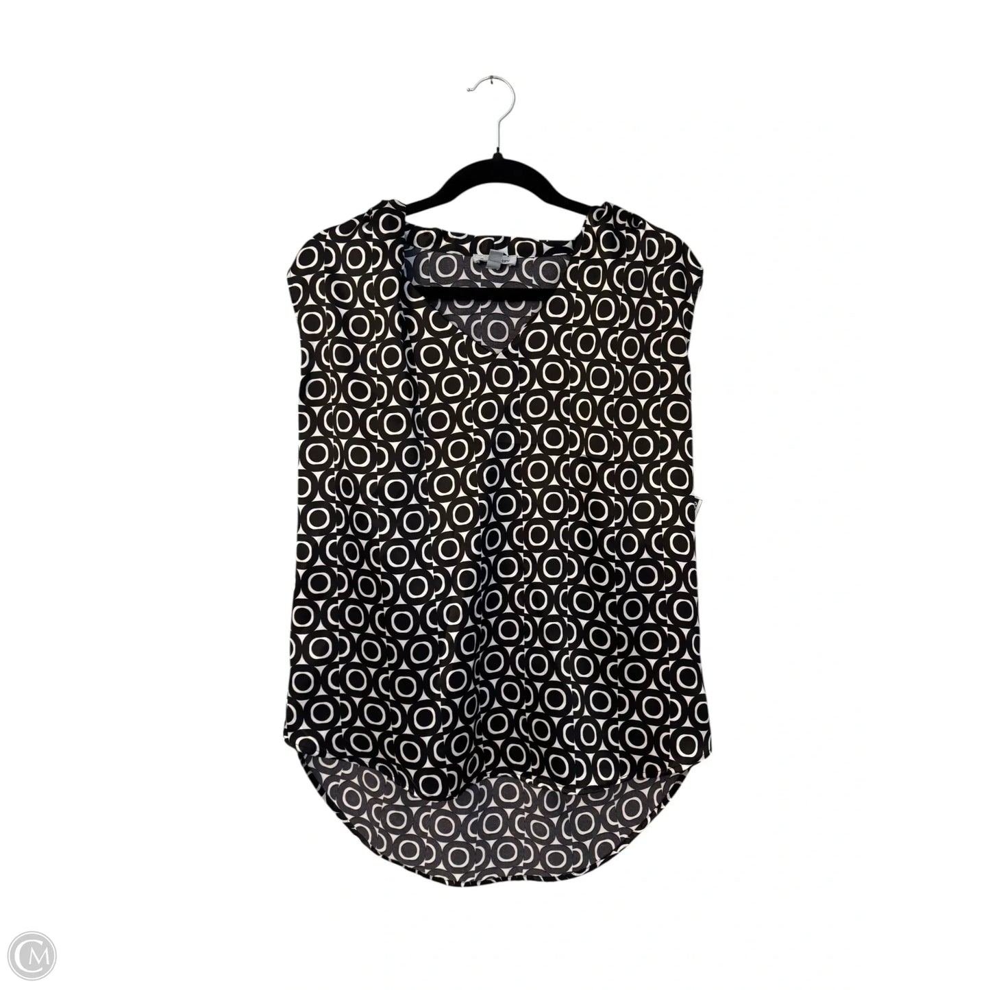 Blouse Sleeveless By Clothes Mentor In Black & White, Size: M