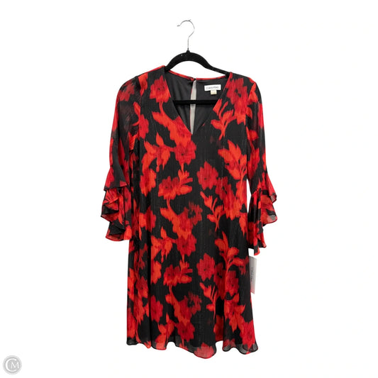 Dress Casual Short By Calvin Klein In Black & Red, Size: 4