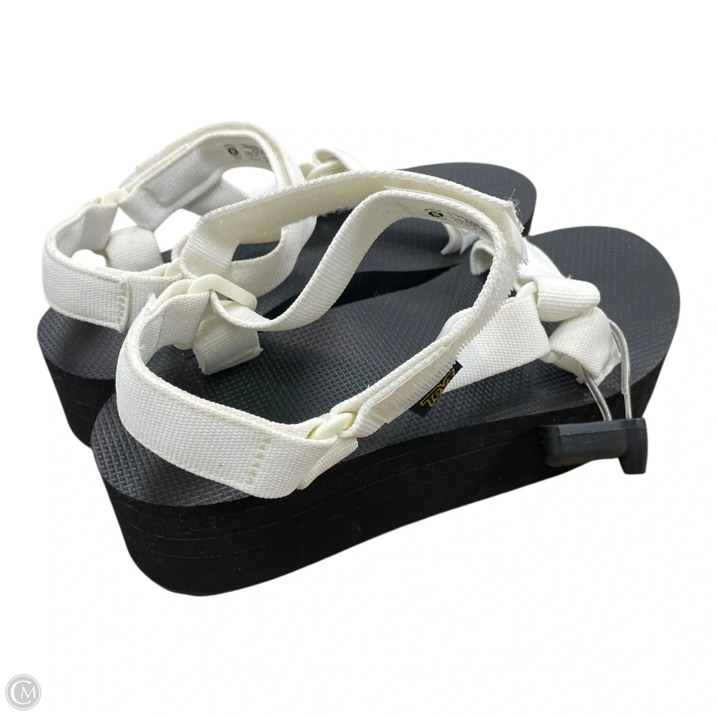 Sandals Heels Platform By Teva In Black & White, Size: 8