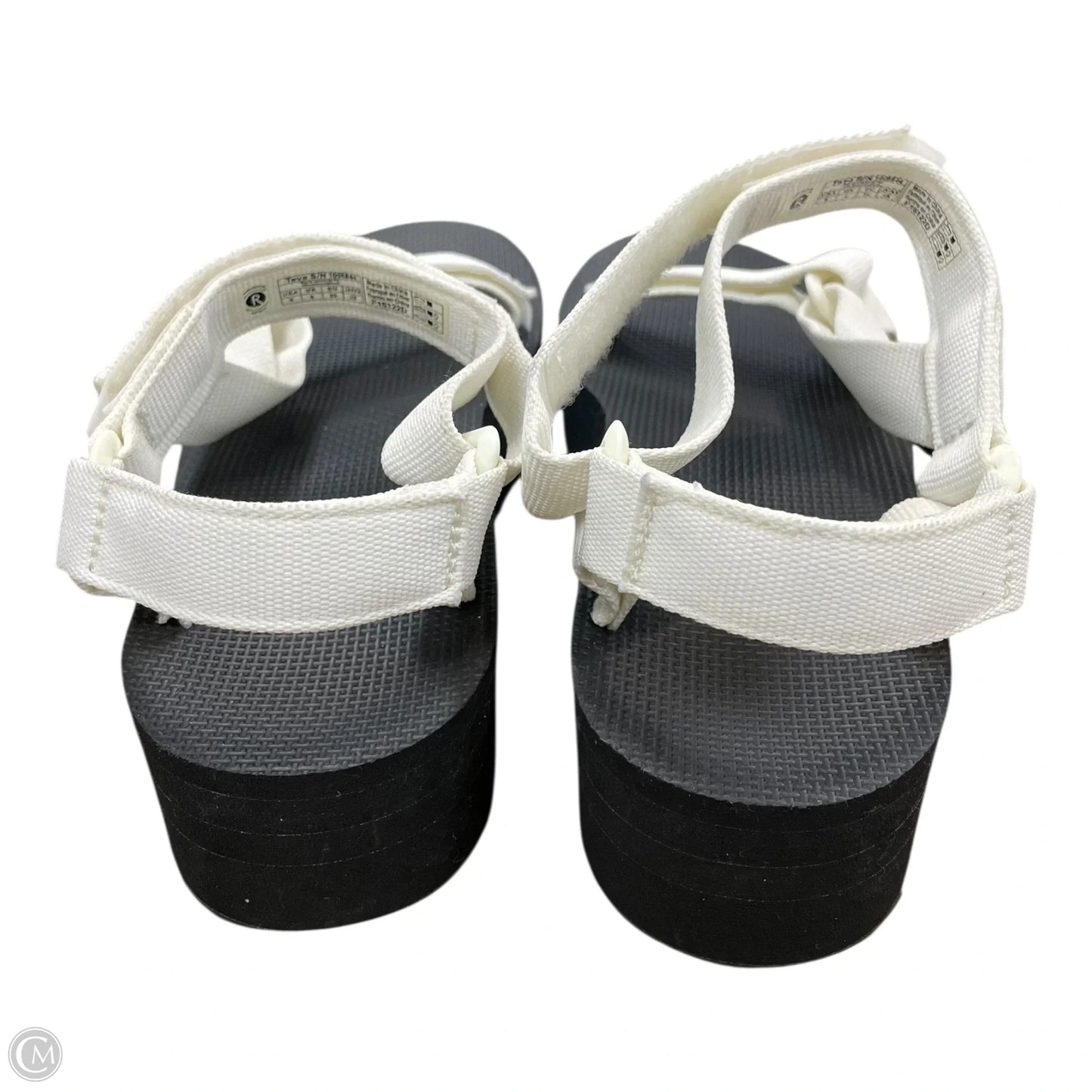 Sandals Heels Platform By Teva In Black & White, Size: 8