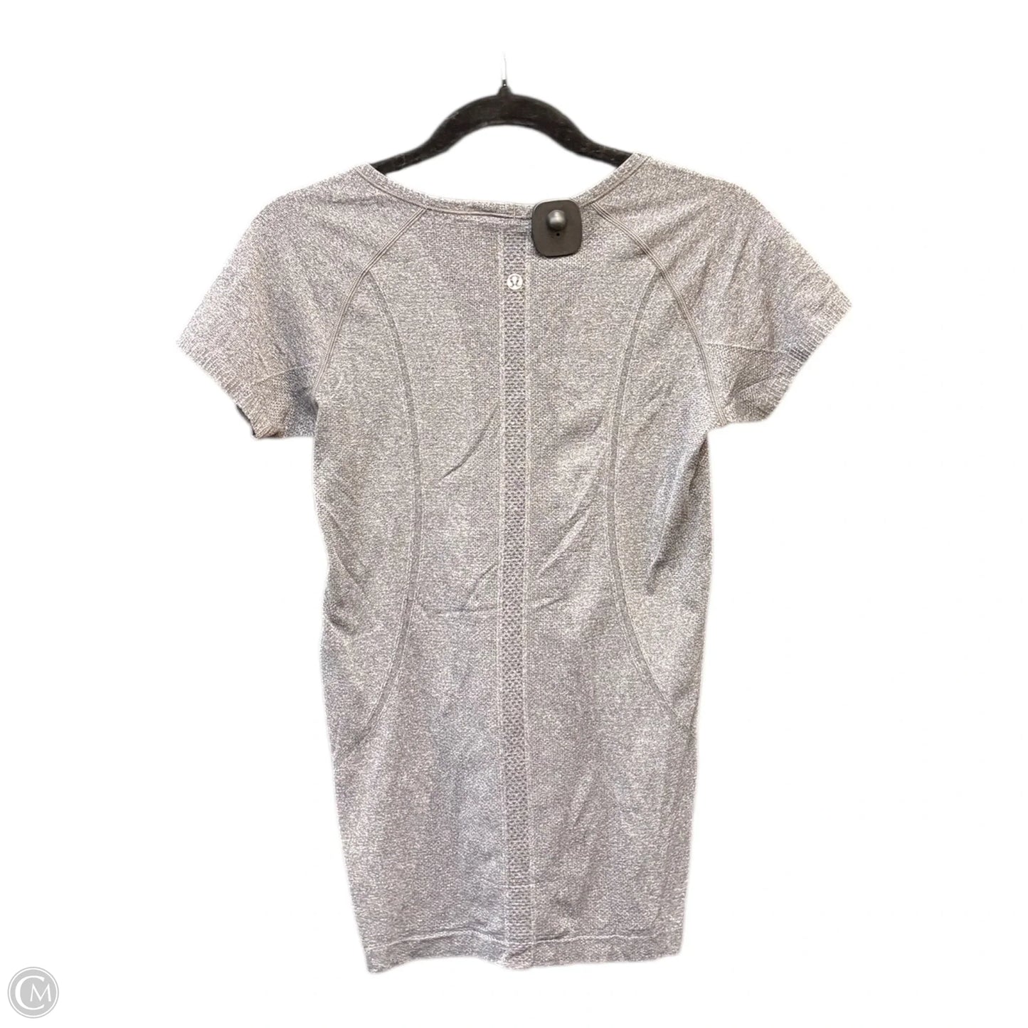 Athletic Top Short Sleeve By Lululemon In Grey, Size: 8