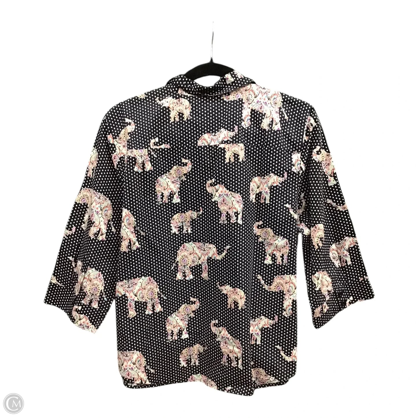 Top 3/4 Sleeve By Chicos In Polkadot Pattern, Size: Xlp