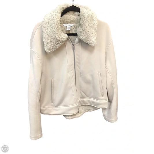 Jacket Faux Fur & Sherpa By Athleta In Beige, Size: M