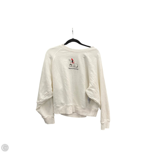 Sweatshirt Crewneck By Old Navy In White, Size: L