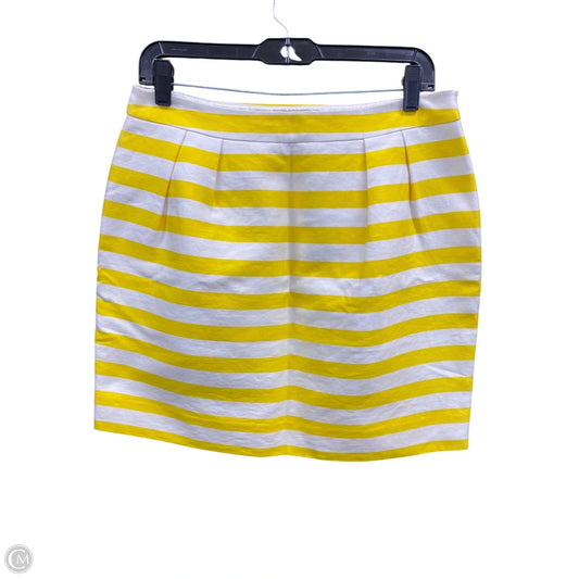 Skirt Designer By Kate Spade In White & Yellow, Size: 10