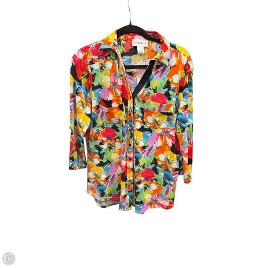 Top 3/4 Sleeve By Peck And Peck In Multi-colored, Size: L