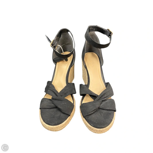 Sandals Heels Wedge By Justfab In Black & Tan, Size: 10