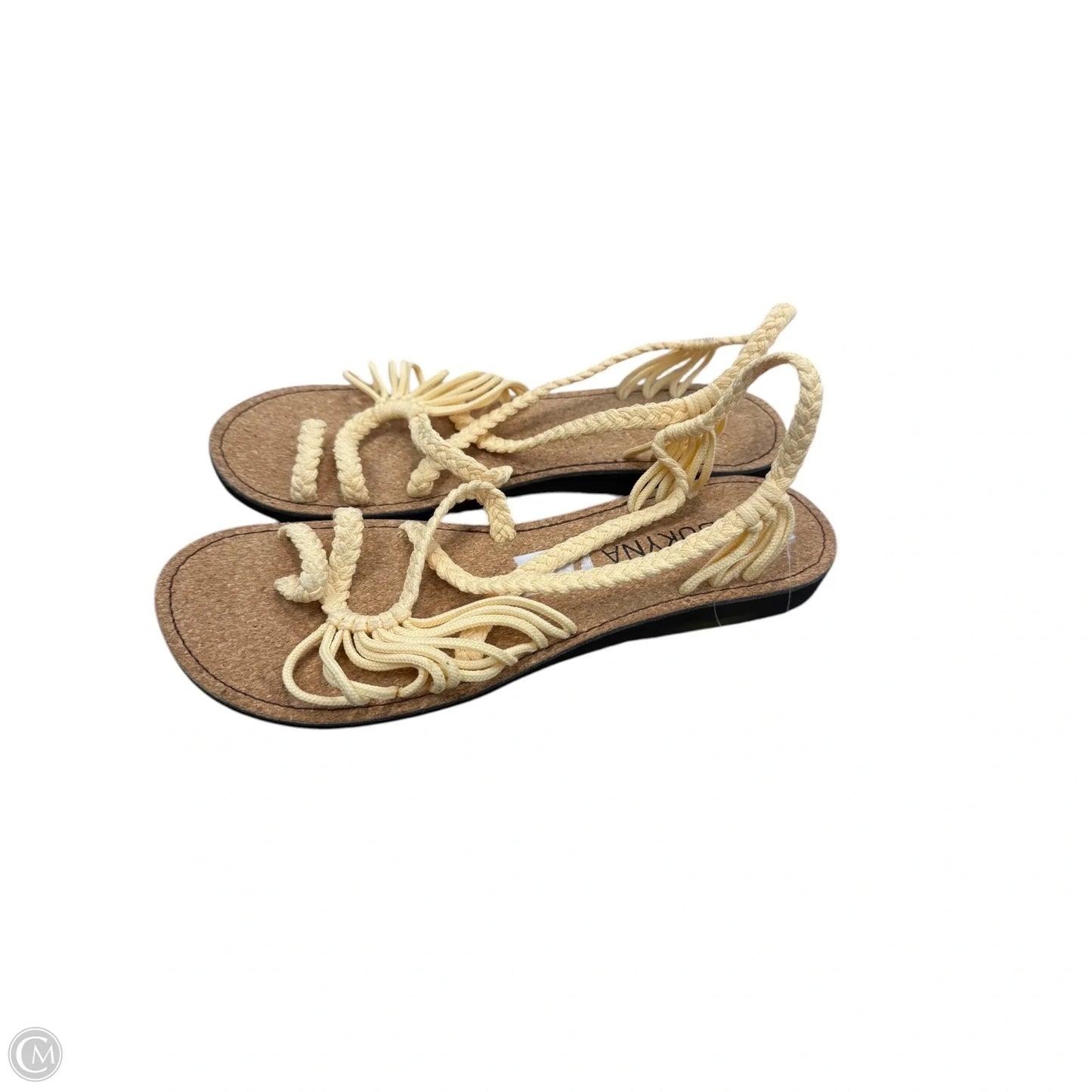 Sandals Flats By Clothes Mentor In Yellow, Size: 9.5