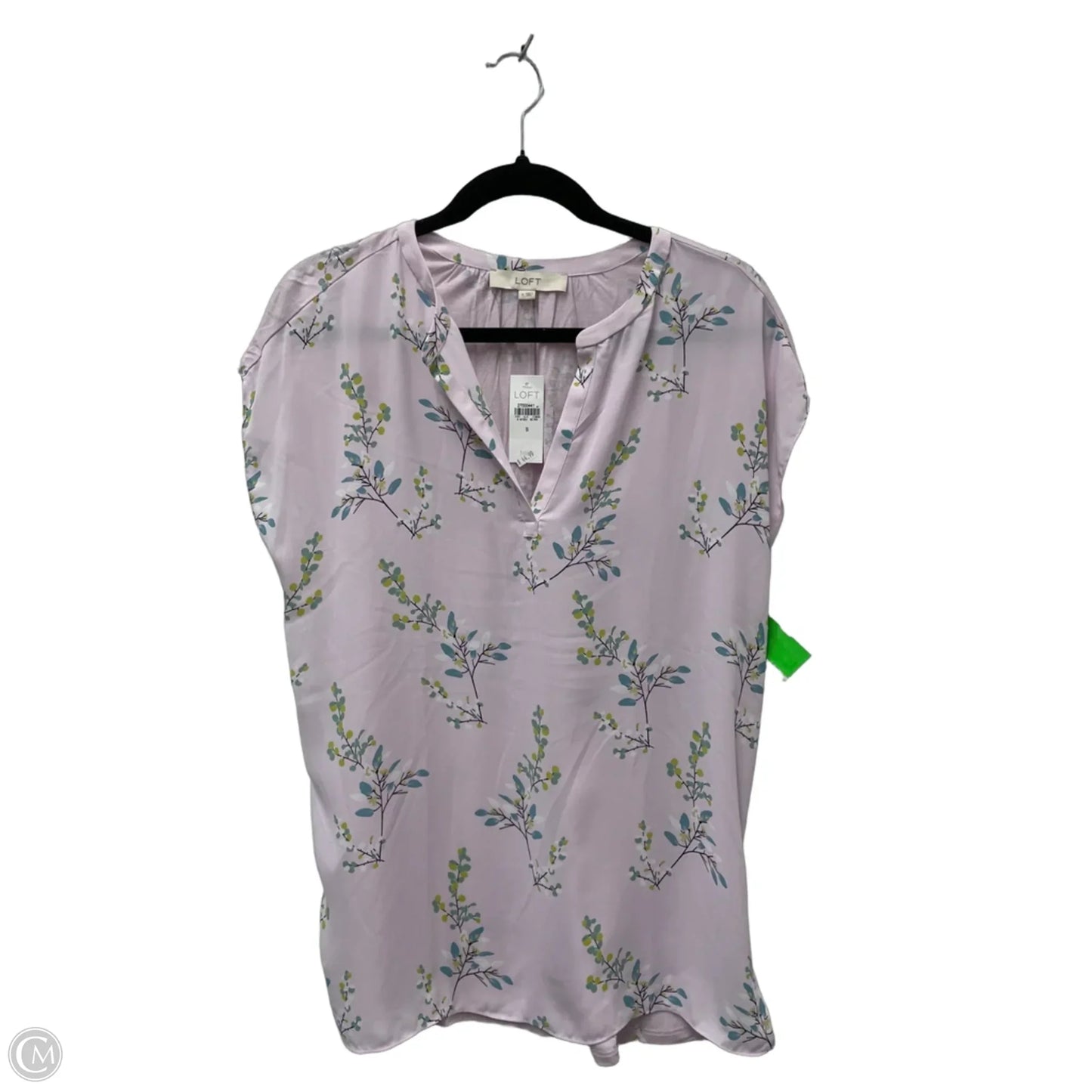Blouse Short Sleeve By Loft In Pink, Size: S