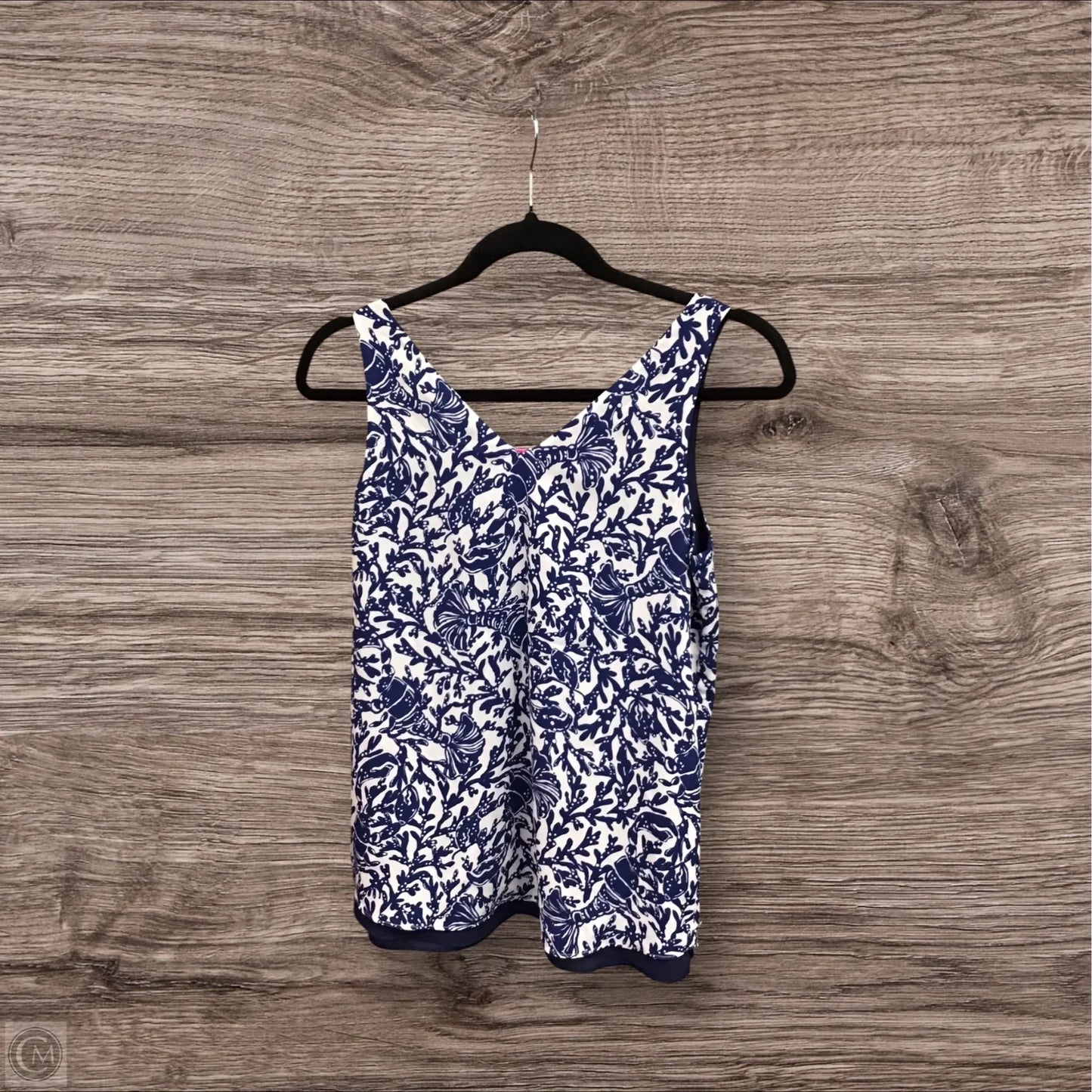 Blouse Designer By Lilly Pulitzer In Blue & White, Size: Xxs