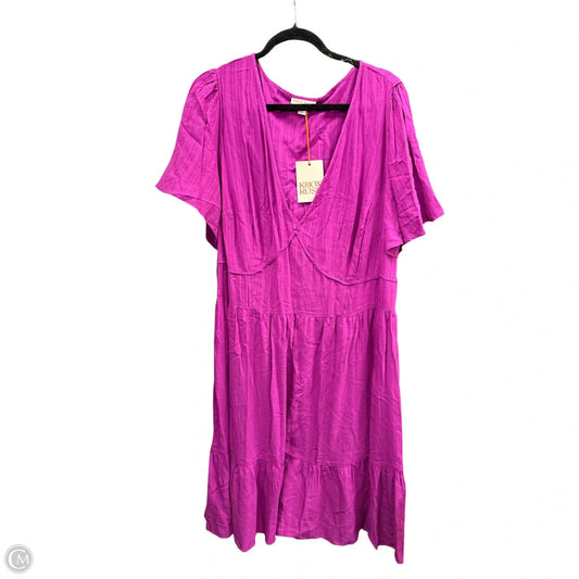 Dress Casual Midi By Knox Rose In Purple, Size: 1x
