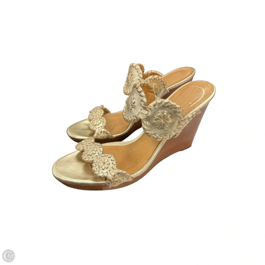 Sandals Heels Wedge By Jack Rogers In Gold, Size: 7.5