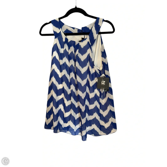 Blouse Sleeveless By Iz Byer In Blue & Tan, Size: L