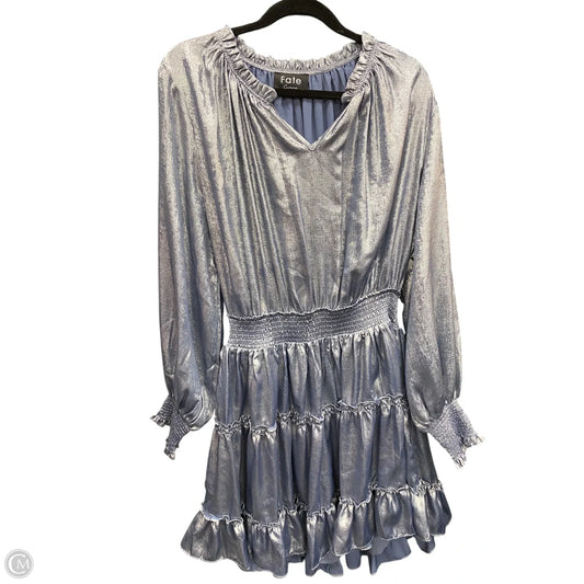 Dress Casual Short By Fate In Blue & Silver, Size: 1x