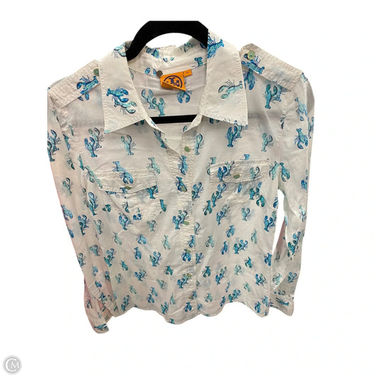 Top Long Sleeve Designer By Tory Burch In Animal Print, Size: 10