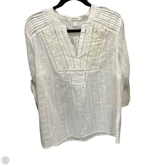 Top 3/4 Sleeve By Westport In Cream, Size: 1x