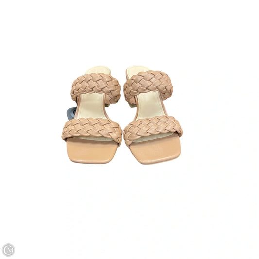 Sandals Heels Block By Clothes Mentor In Tan, Size: 7.5