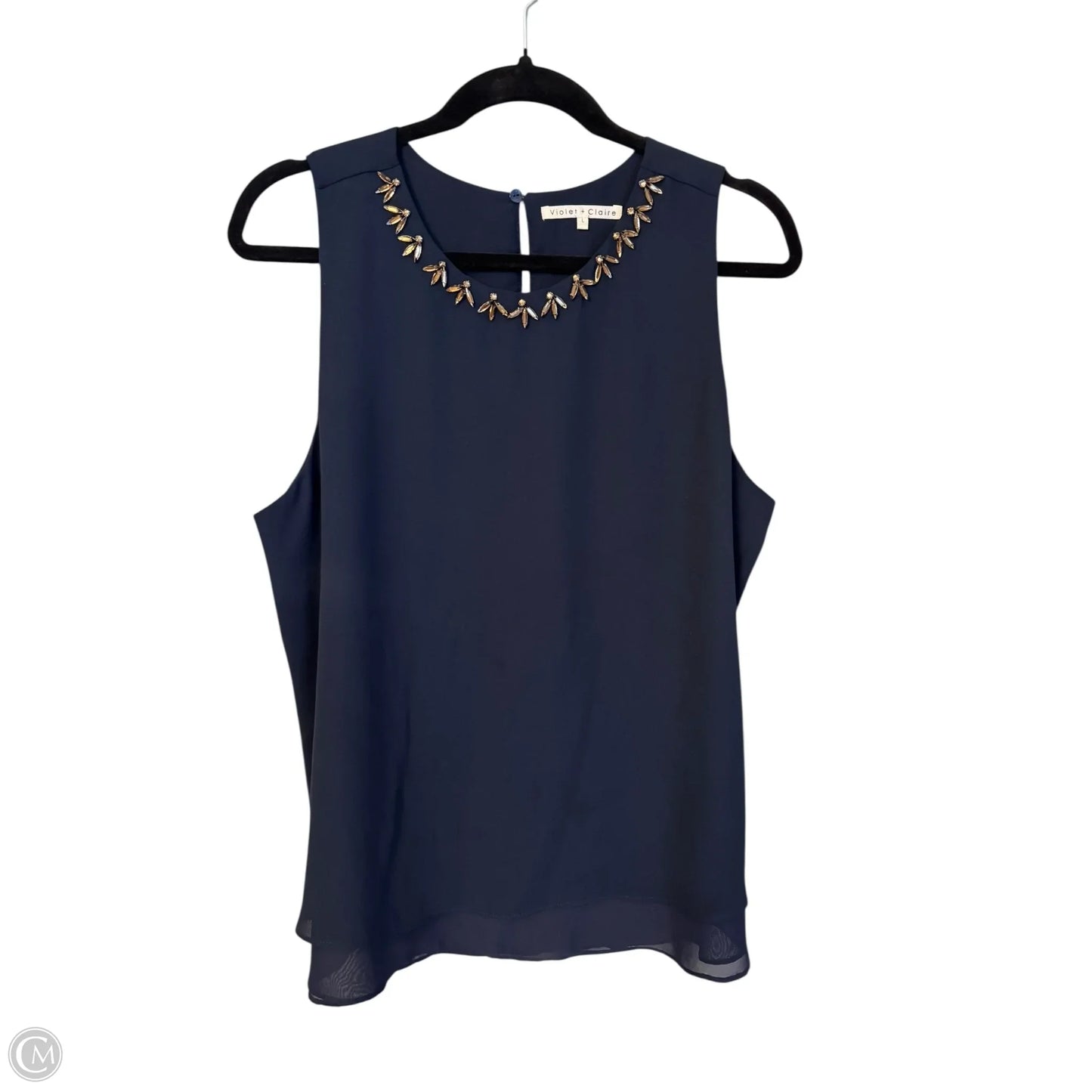 Blouse Sleeveless By Violet And Claire In Blue, Size: L