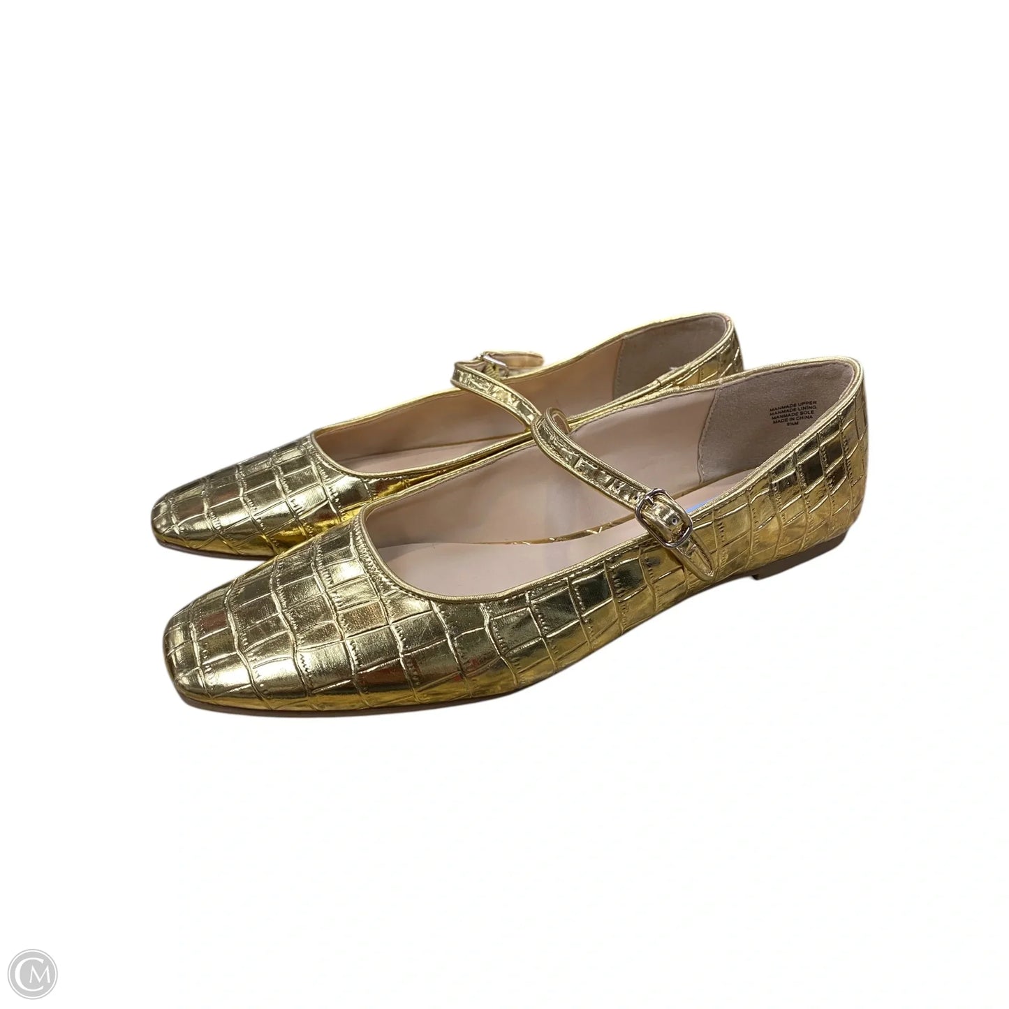 Shoes Flats By Loft In Gold, Size: 9.5