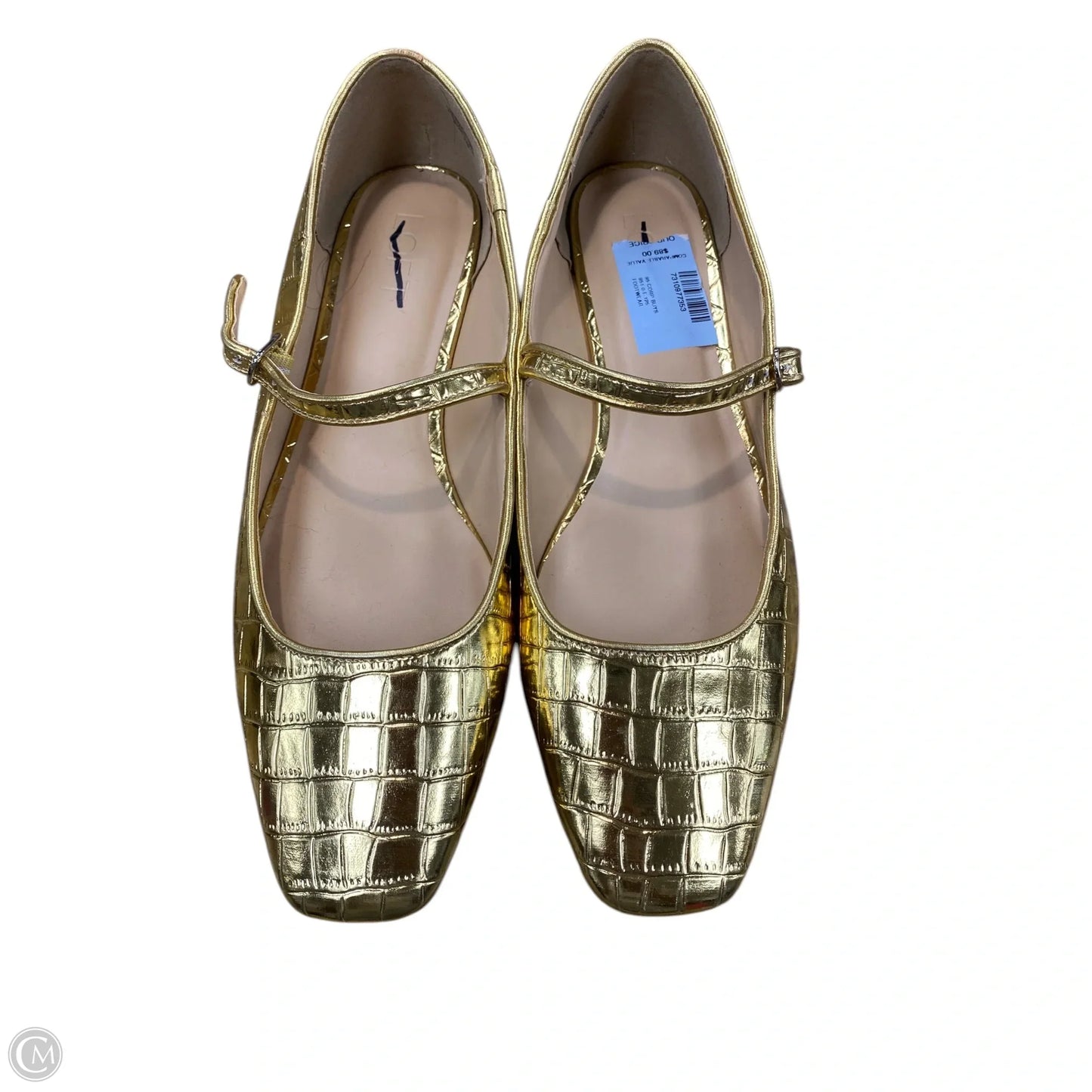 Shoes Flats By Loft In Gold, Size: 9.5