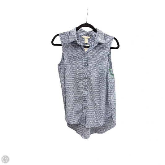 Top Sleeveless By H&m In Blue & White, Size: 4