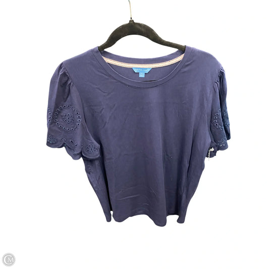 Top Short Sleeve By Draper James In Navy, Size: L