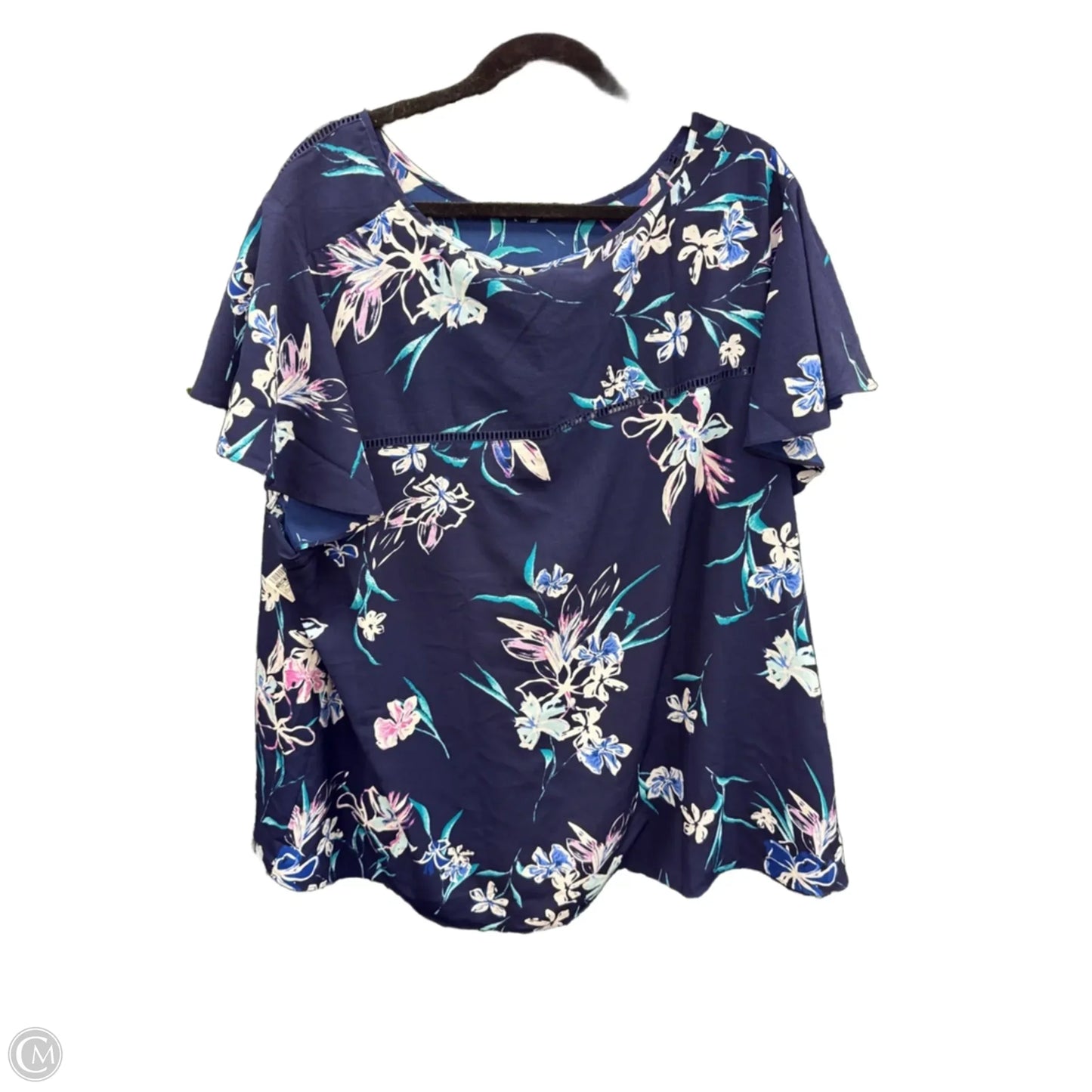 Top Short Sleeve By Lane Bryant In Floral Print, Size: 28