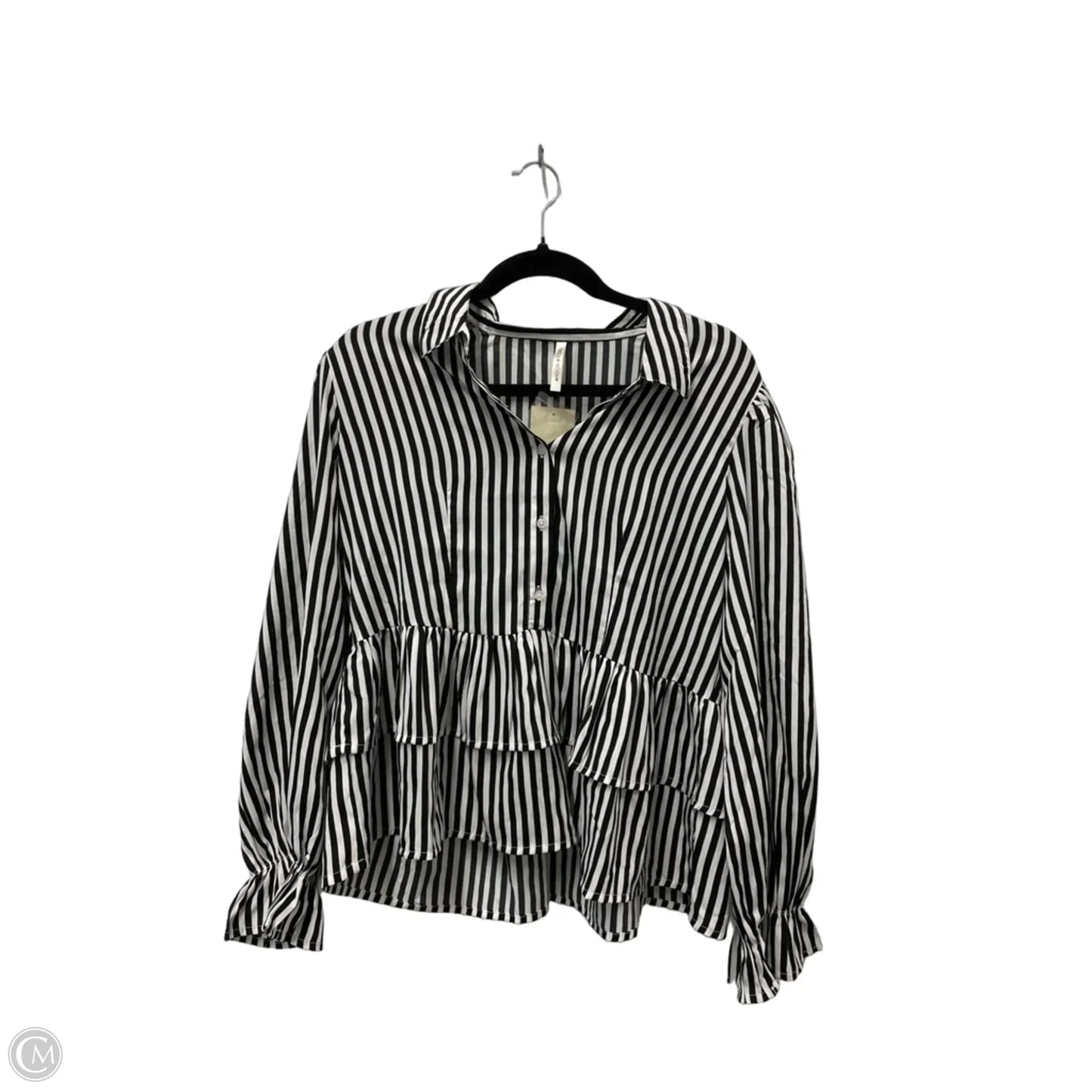 Top Long Sleeve By Clothes Mentor In Striped Pattern, Size: L