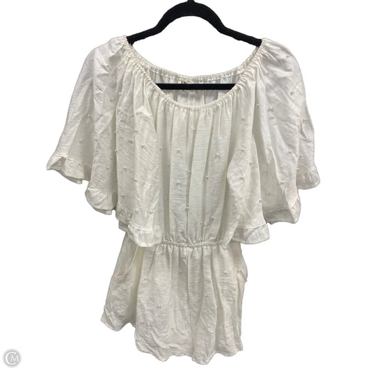 Romper By Clothes Mentor In Cream, Size: L