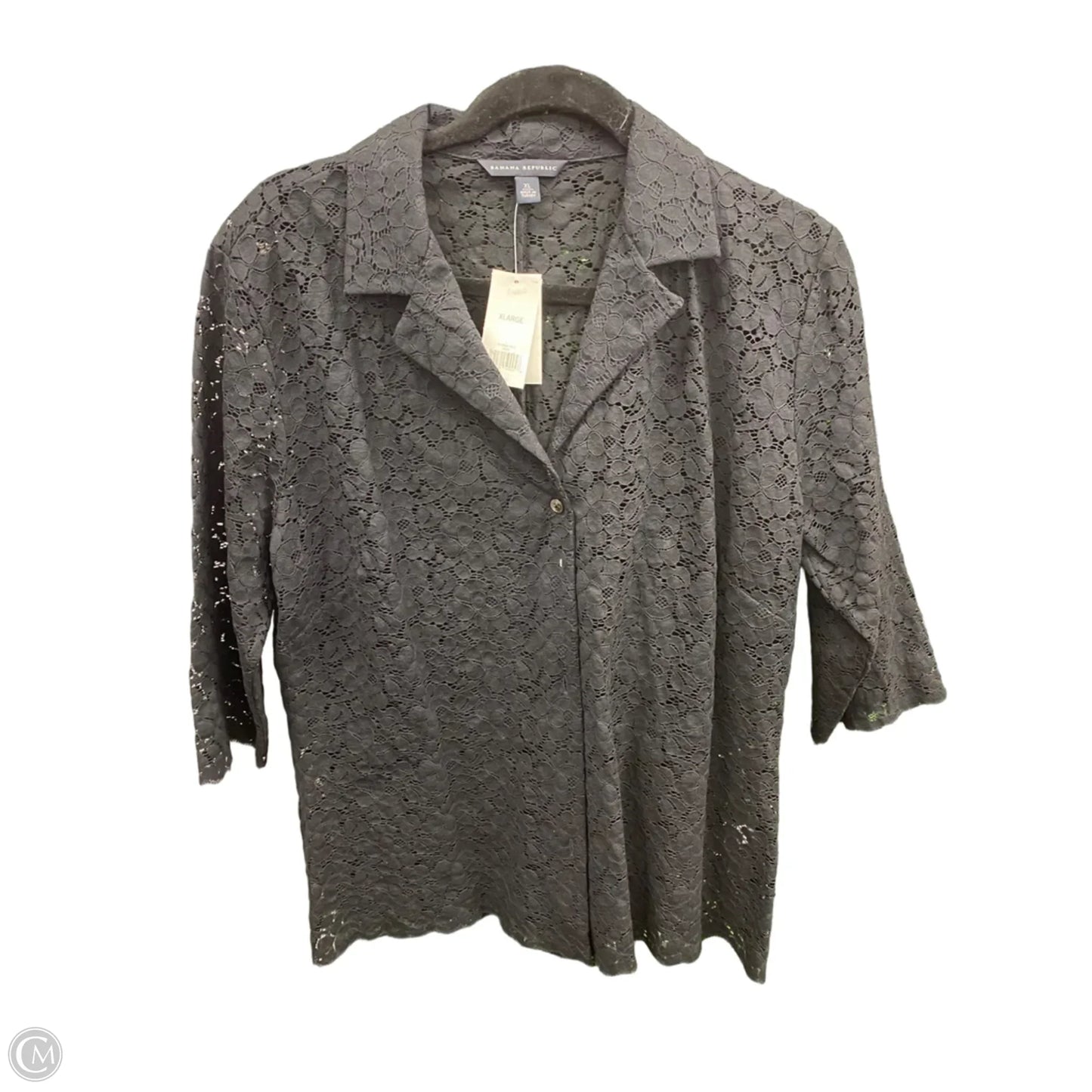 Top 3/4 Sleeve By Banana Republic In Black, Size: Xl