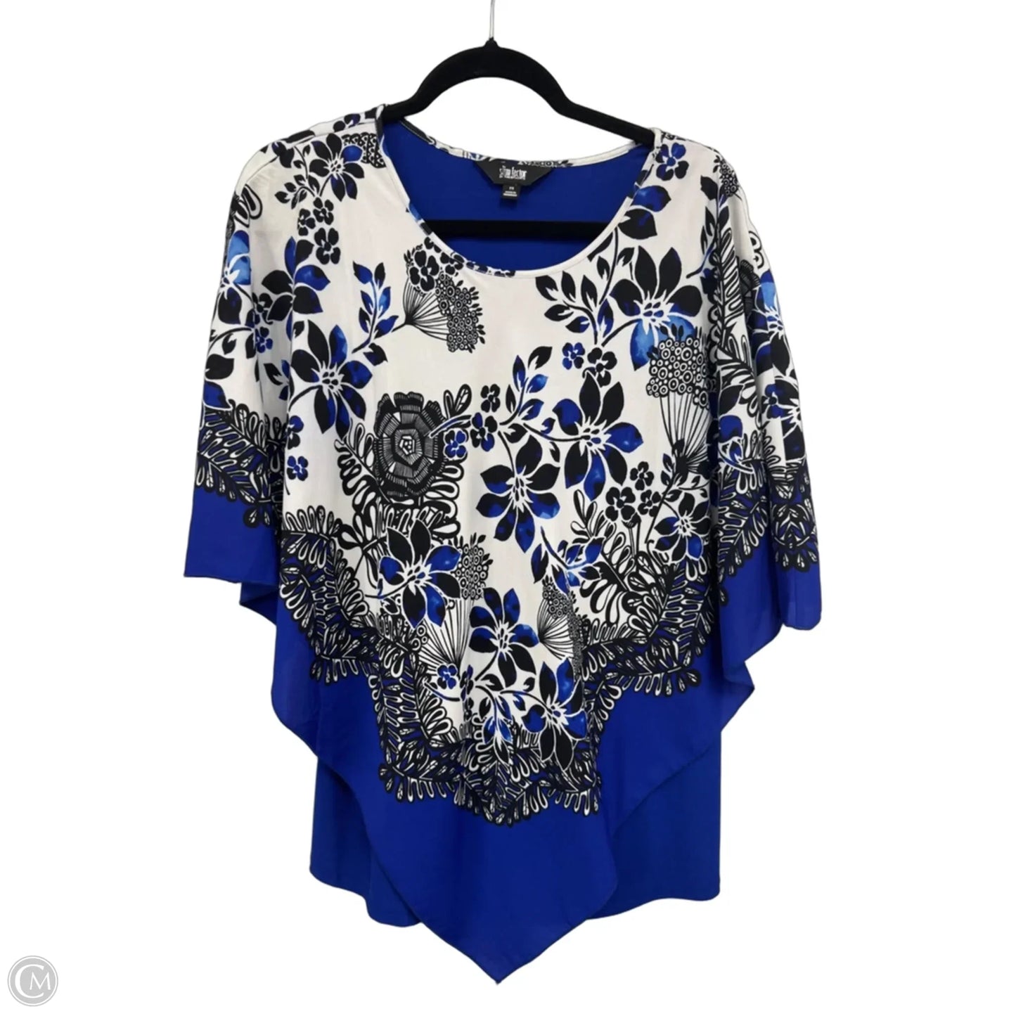 Top Short Sleeve By Investments In Floral Print, Size: M