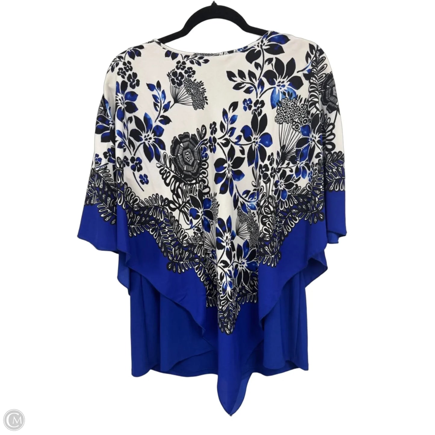 Top Short Sleeve By Investments In Floral Print, Size: M