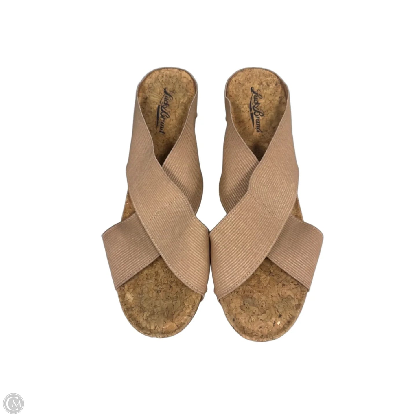 Sandals Heels Wedge By Lucky Brand In Tan, Size: 9.5