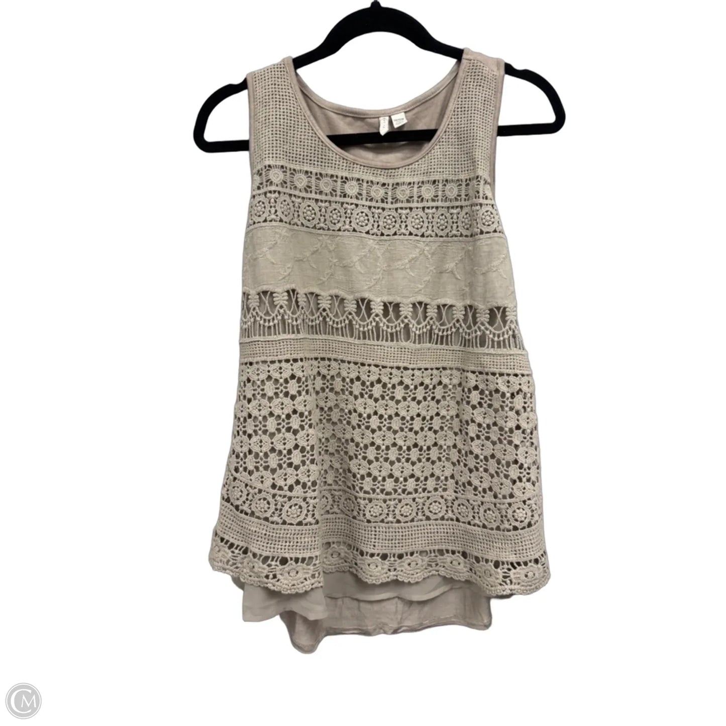 Top Sleeveless By Cato In Tan, Size: Xl