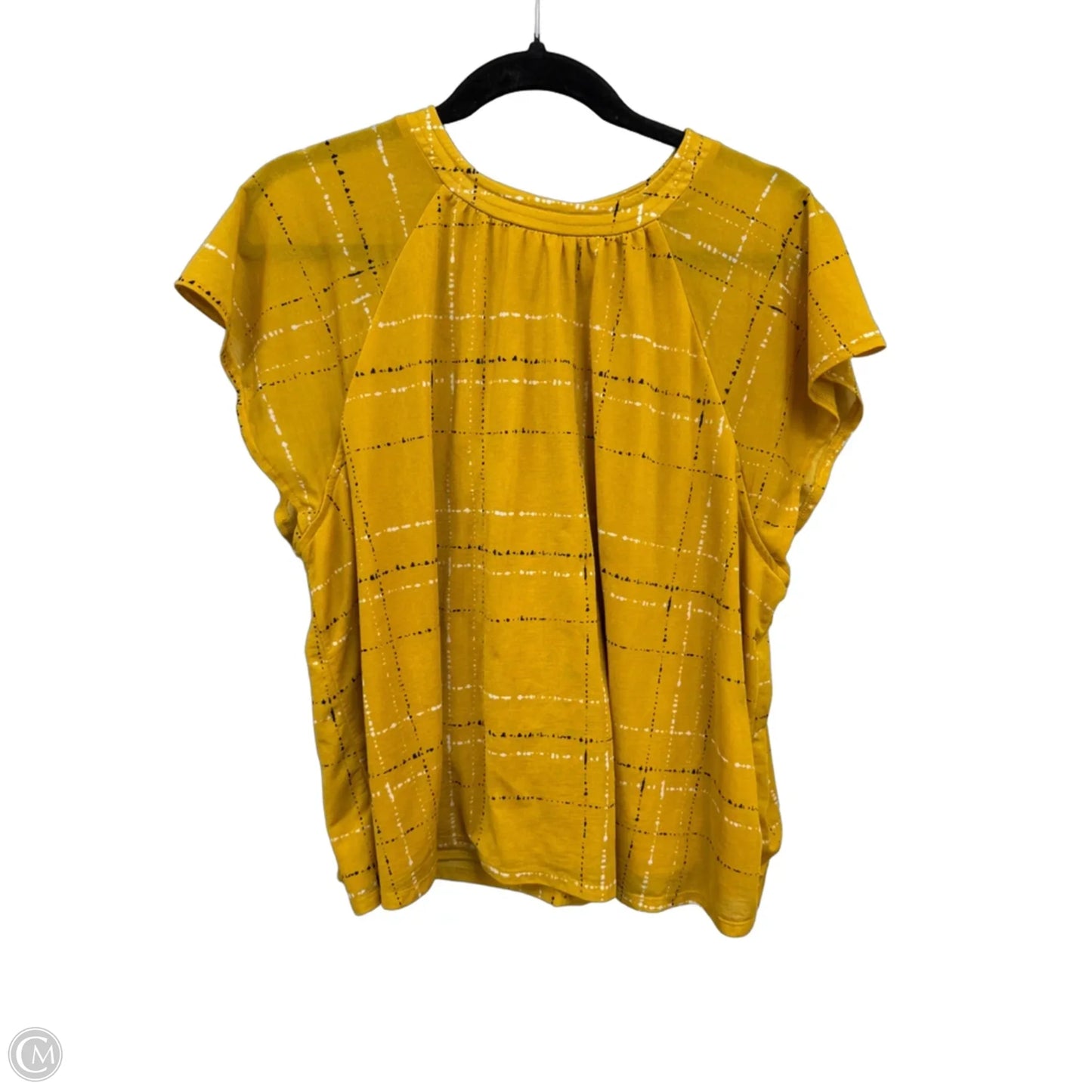 Top Short Sleeve By Apt 9 In Gold & White, Size: Xl