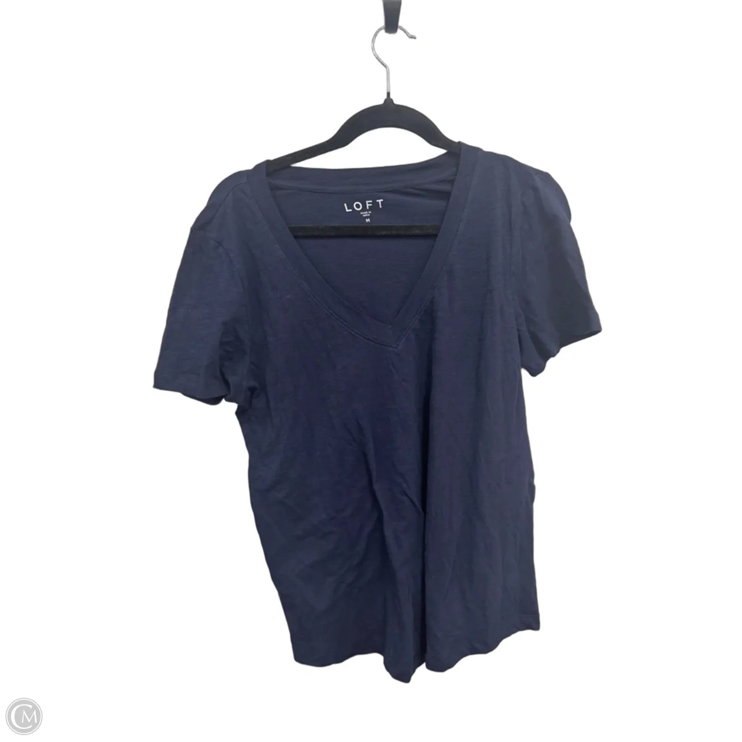 Top Short Sleeve Basic By Loft In Navy, Size: M