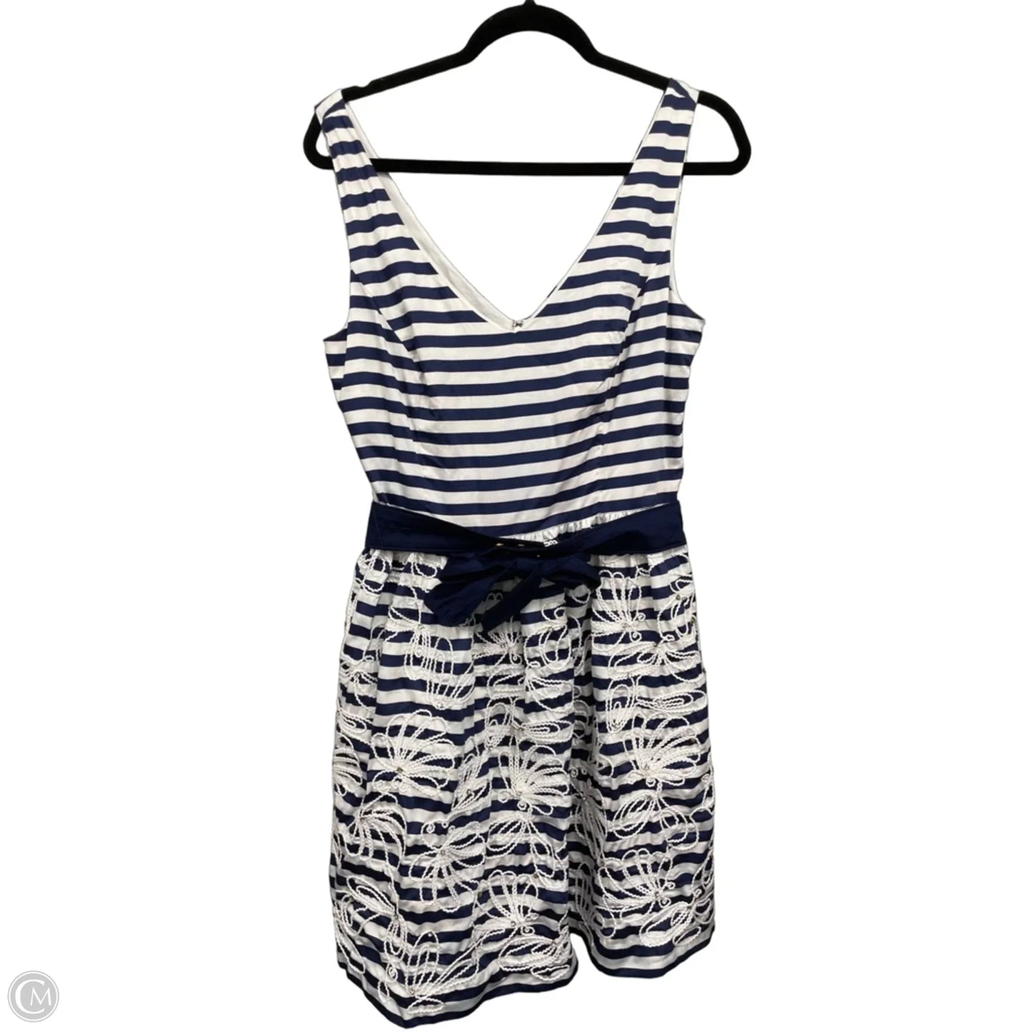 Dress Designer By Lilly Pulitzer In Blue & White, Size: 10