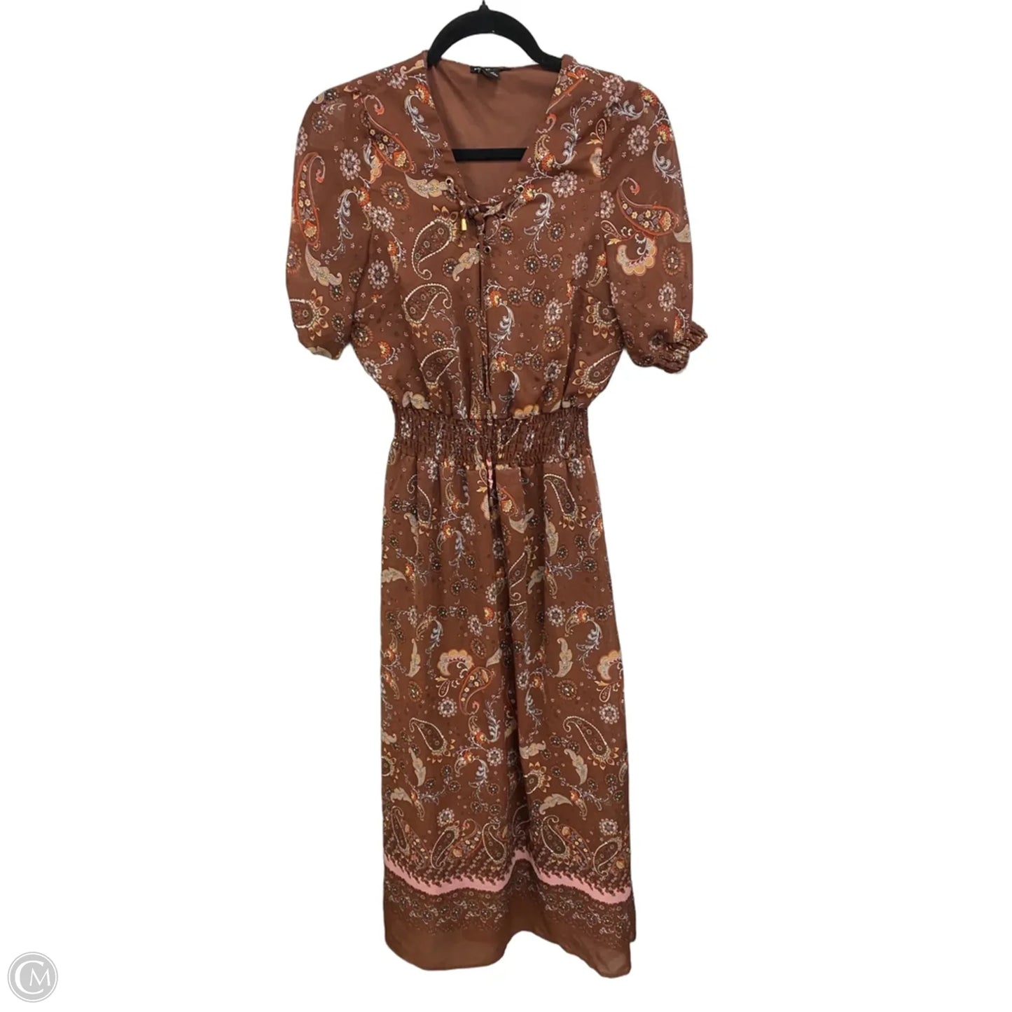 Dress Casual Maxi By Robert Louis In Brown & Orange, Size: M